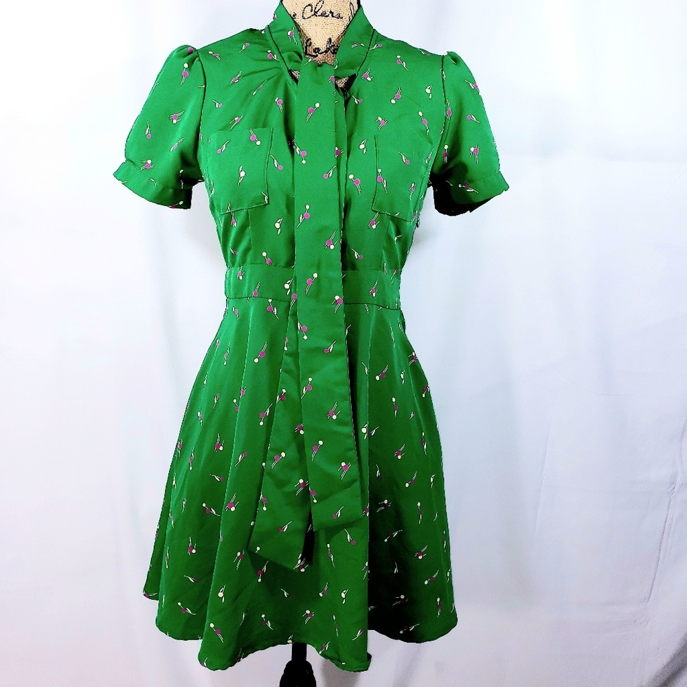 Forever 21 green a-line mini dress size small